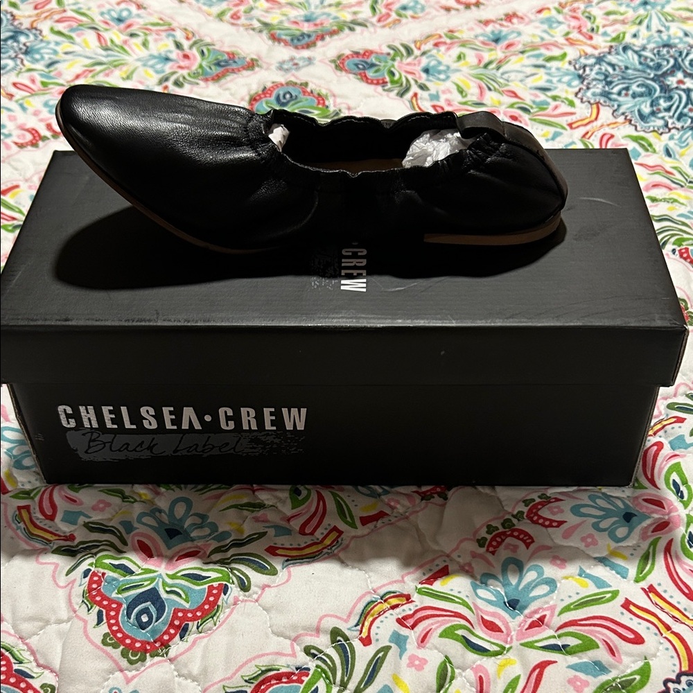 Chelsea Crew Black Leather Flats